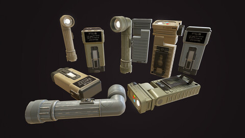 Realistic Military Flashlight Set