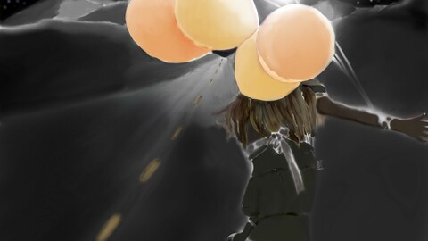 Going Home: Digital Watercolor Painting