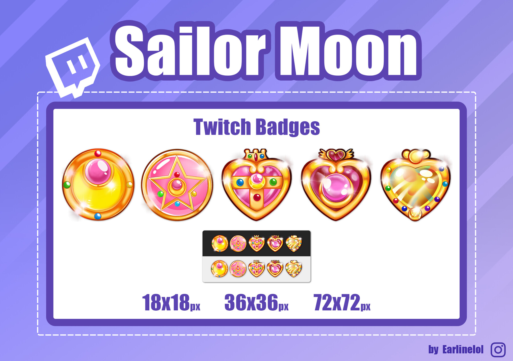 Twitch Subscriber Badges: Sailor Moon