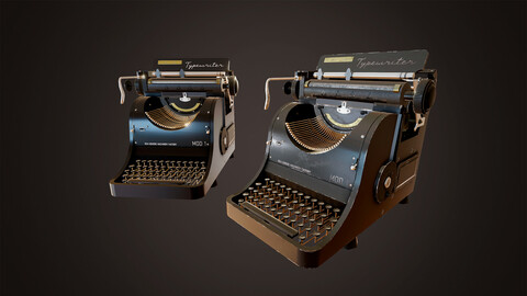 Realistic Vintage Typewriter