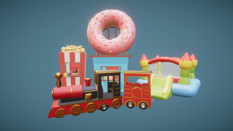 Low Poly Art Park Constructor Pack