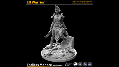 Elf Warrior | 3D print ready