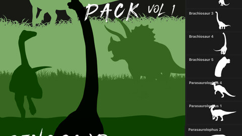 Herbivore Pack - 36 Dinosaur Brushes for Procreate Vol 1