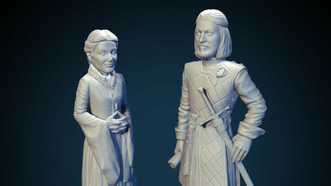 Catelyn and Eddard Stark 3D print model