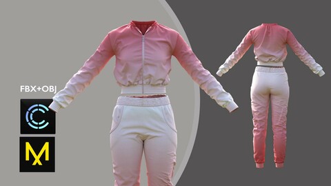 Female Sport Outfit2. Marvelous Designer/Clo3d project + OBJ + FBX