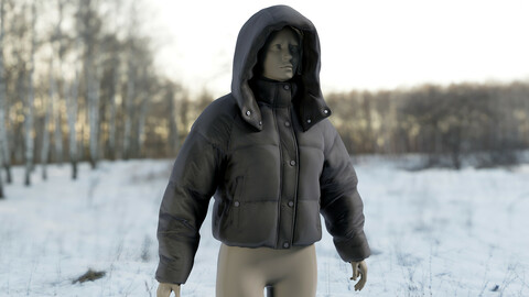 Realistic 3D model of Womens Jacket 1