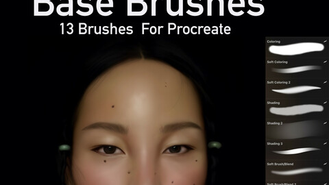 Base Brushes (13 Brushes for Procreate) + 5 Pallets