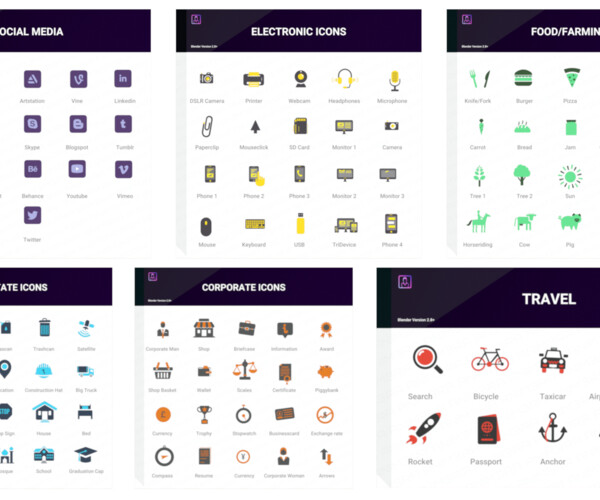 ArtStation - 100+ Animated Icons for Blender | Motion Graphics | Artworks