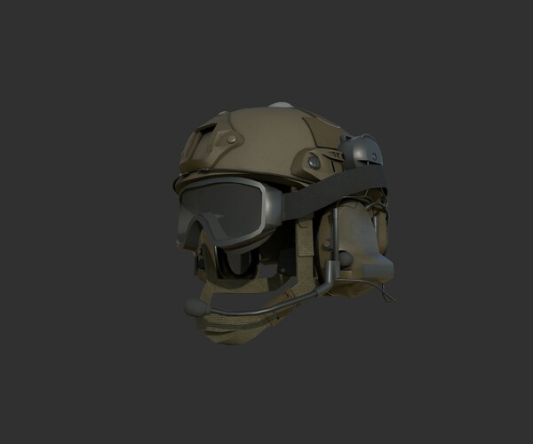 ArtStation - Ops-Core Fast XP TAN with Comtac and Goggles Low Poly 3D ...