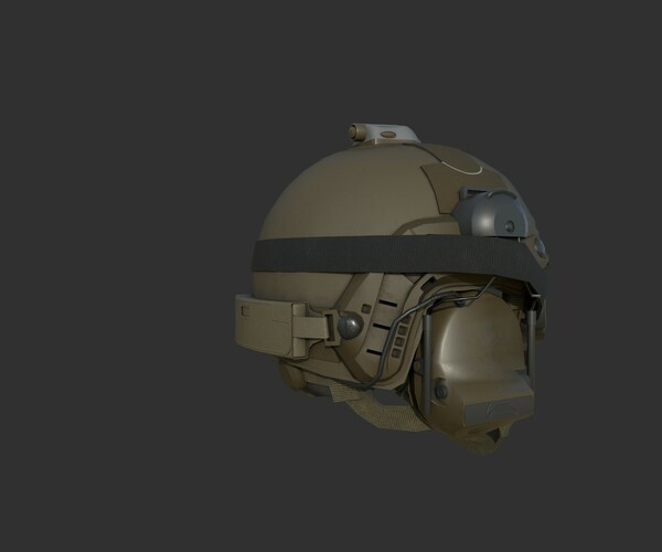 ArtStation - Ops-Core Fast XP TAN with Comtac and Goggles Low Poly 3D ...