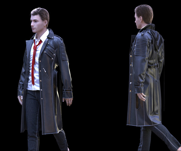 ArtStation - Mens clothing with coat. Avatar genesis 8 Male. Marvelous ...