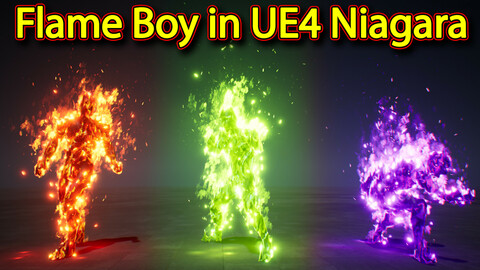 Fire character Effect in UE4.26 Niagara