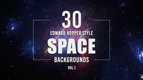 30 Edward Hopper Style Space Backgrounds - Vol.1