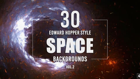 30 Edward Hopper Style Space Backgrounds - Vol.2