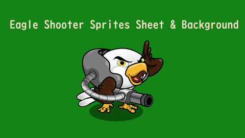 2D Eagle shooter sprite sheet and background