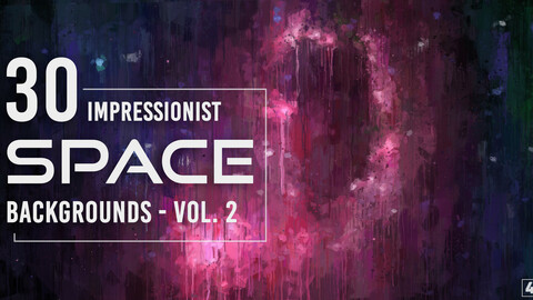 30 Impressionist Space Backgrounds - Vol. 2