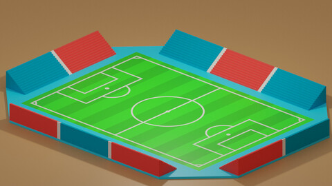 Football Field Low-poly 3D model
