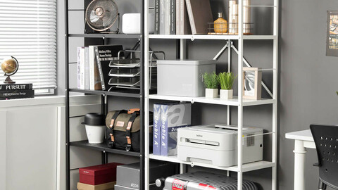 5-tier folding shelf gap cabinet steel shelf (whiteblack)