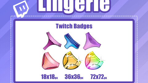 6x LINGERIE TWITCH Sub Badgs