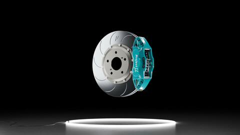 Project Mu FS6 caliper SCR-PRO PLUS rotor brake kit 3D model