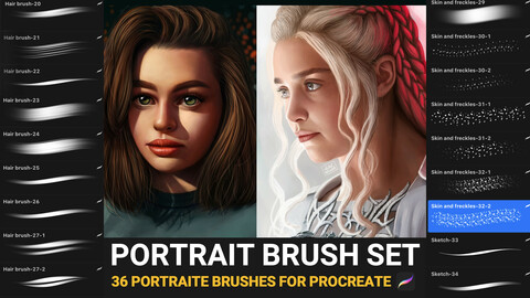Portrait brush set for Procreate (Premium)