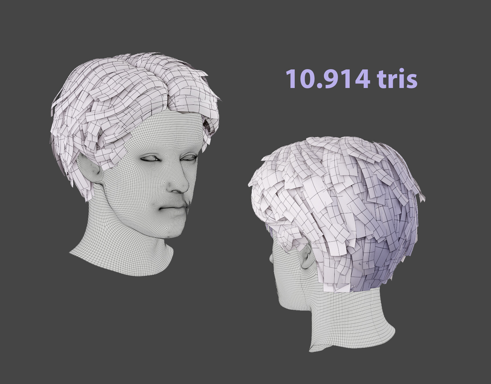 ArtStation - Male hair 4 colors low poly