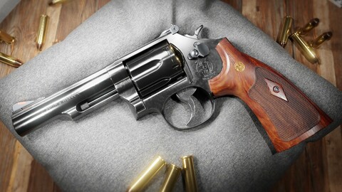 Smith and Wesson Model 19 Classic Low-poly 3D model