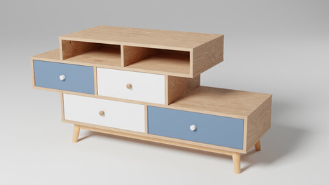 IRVINE 4 Drawer Sideboard Brown