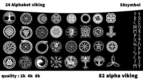 alpha symbols viking + Alphabet viking  8k