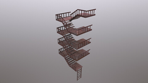 Fire Escape 3D Model