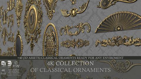 4K 3D ASSETS OF CLASSICAL ORNAMENTS
