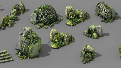 New Village - stone carving