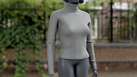 Realistic 3D model of Pullover 2