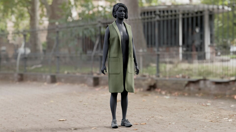 Realistic 3D model of Women's Vest 2
