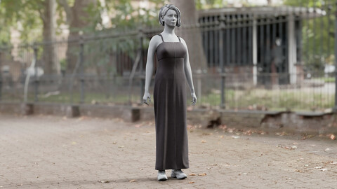 Realistic 3D model of Women's Dress 8
