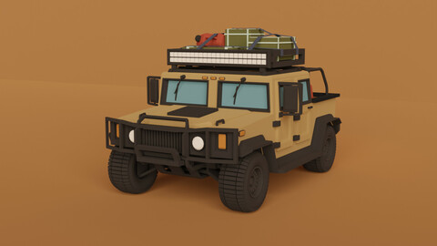 lowpoly SUV HUMMER