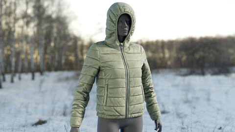 Realistic 3D model of Women's Down Jacket