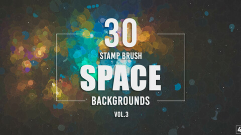 30 Stamp Brush Space Backgrounds - Vol. 3