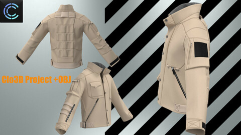 Military jacket Clo3D project +obj
