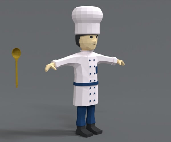 ArtStation - Low Poly Cartoon Chef | Game Assets