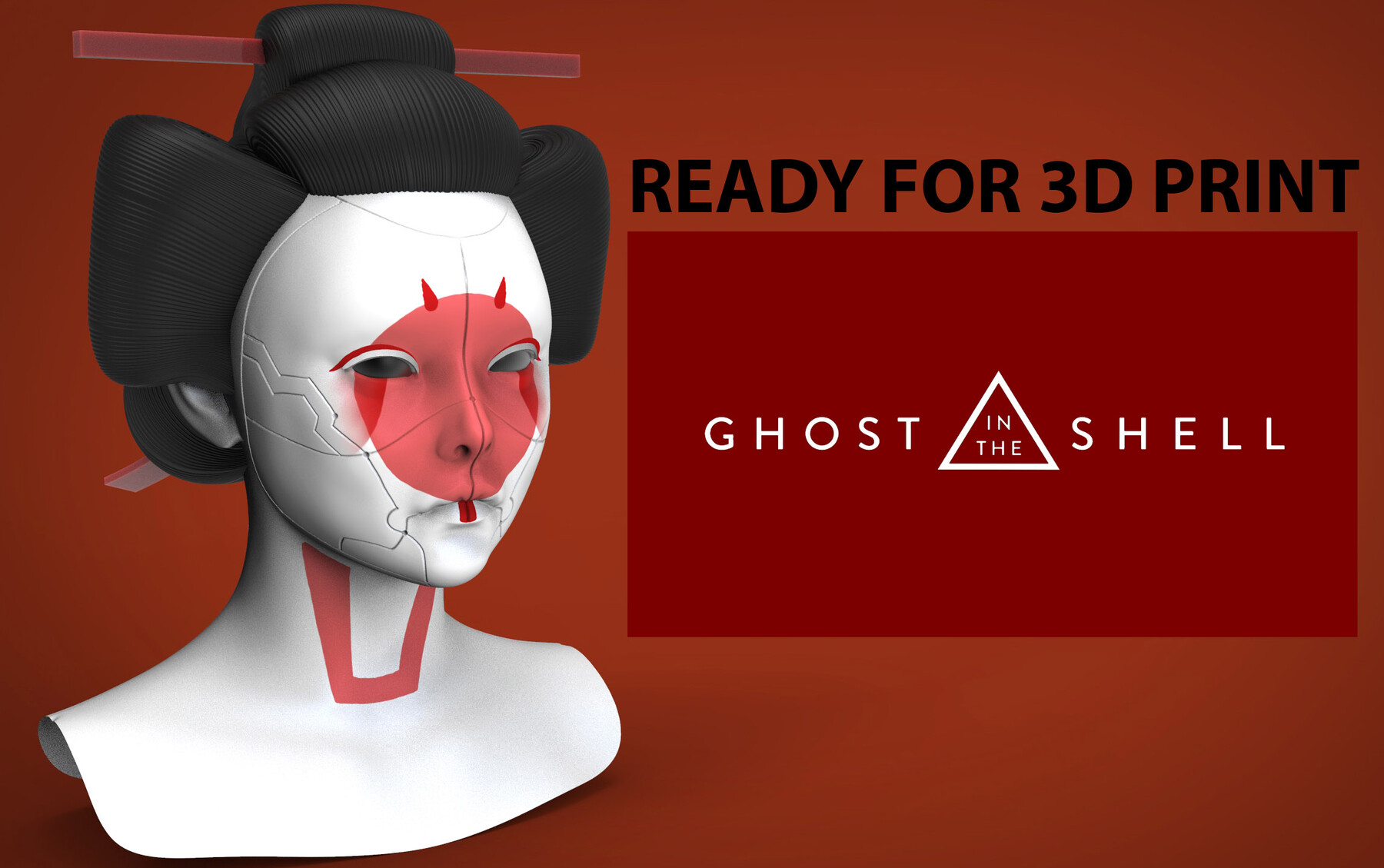 Artstation Ghost In The Shell Geisha 3d Print Ready Stl Resources