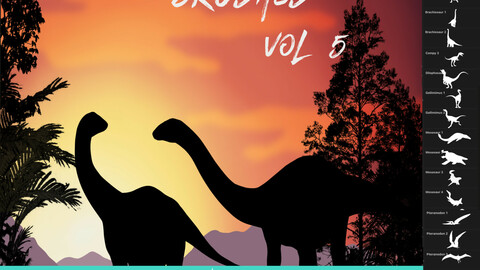 33 Dinosaur Brushes for Procreate Vol 5