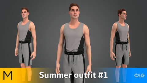 Summer outfit 01 / Sportswear Marvelous Designer, CLO3D