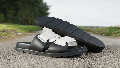 Realistic 3D model of Womens Flip Flops 1