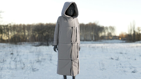 Realistic 3D model of Womens Down Jacket 3