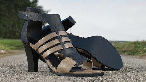 Realistic 3D model of Womens Sandals 2