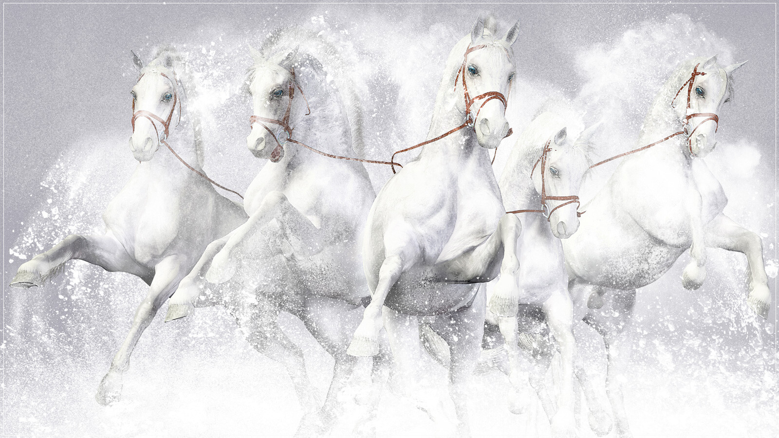 Три белых коня иллюстрация