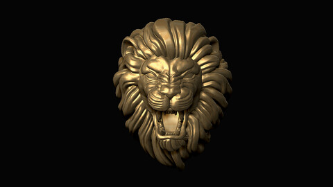 Furious Lion Head 3D print model