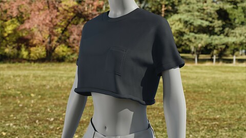 Realistic 3D model of Womens TShirt 5