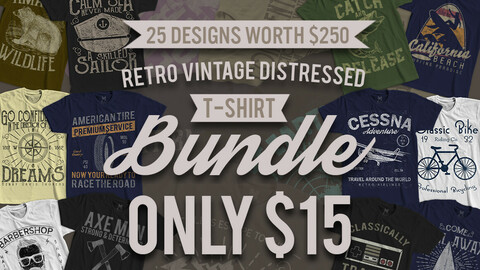 25 Designs for T-shirts, bundle only 15 usd